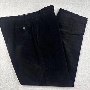 Saks Fifth Avenue Black Corduroy Pants Men's 40x34 Flat Front Vintage